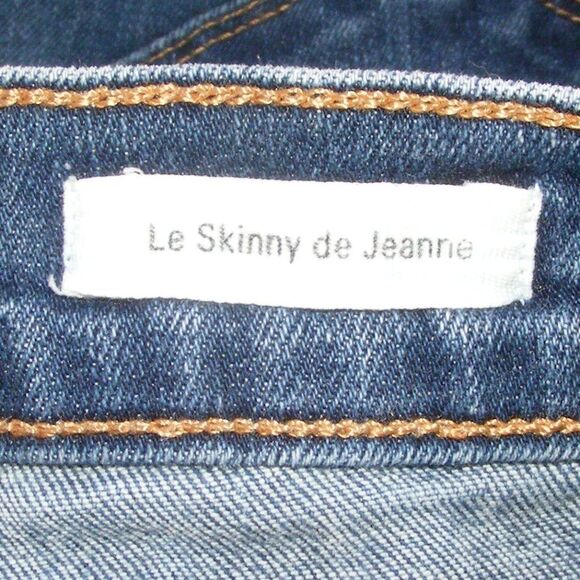 FRAME Jeans, 26, Le Skinny de Jeanne, Dame Dark Blue Wash, Low Rise, Zipper - Picture 7 of 12
